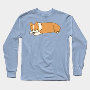 Cute Corgi sitting illustration Long Sleeve T-Shirt